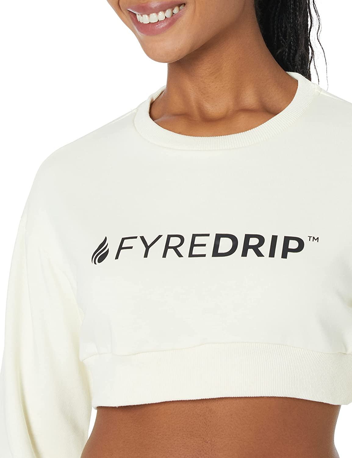 Women's Cropped Crewneck - Cream