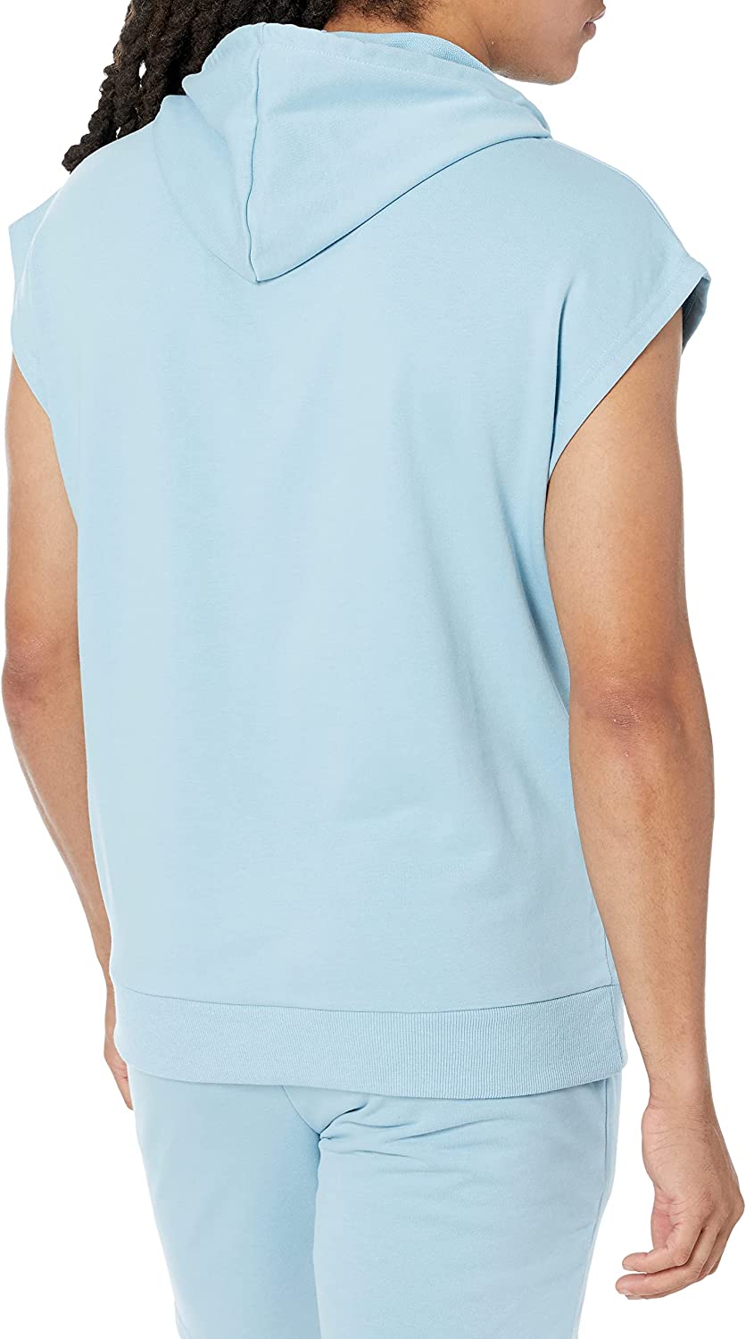 Men's Terry Sleeveless Hoodie - Powder blue