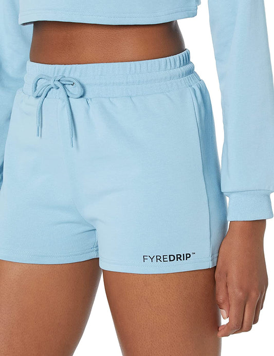 Women's Casual Sweat Short - Powder blue