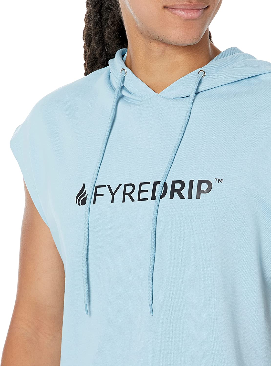 Men's Terry Sleeveless Hoodie - Powder blue