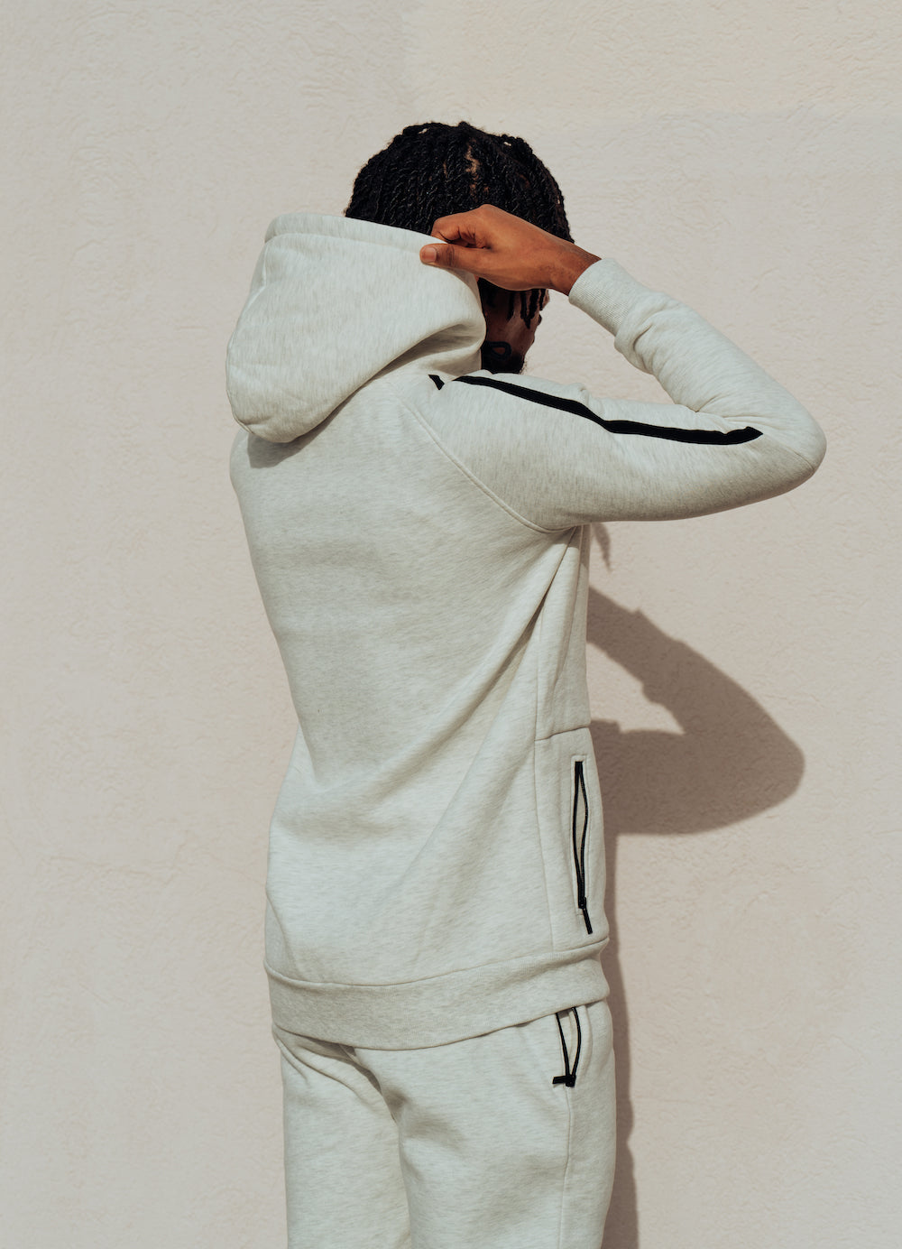 Men's Casual Fleece Hoodie - Grey