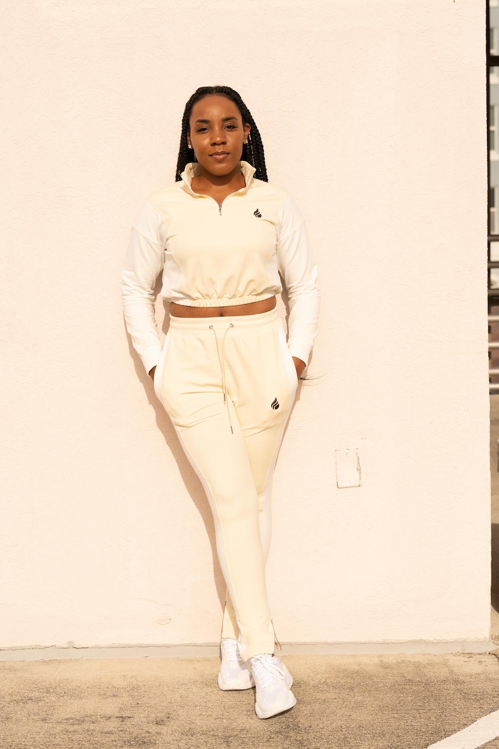 Women's Casual Jogger Pants - Cream