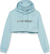 Women's Cropped Hoodie With Mask - Powder blue